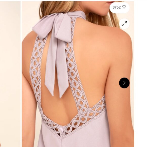 LULUS SIZE LARGE LAVENDER ANY SWAY, SHAPE OR FORM LACE HALTER DRESS - Picture 4 of 11